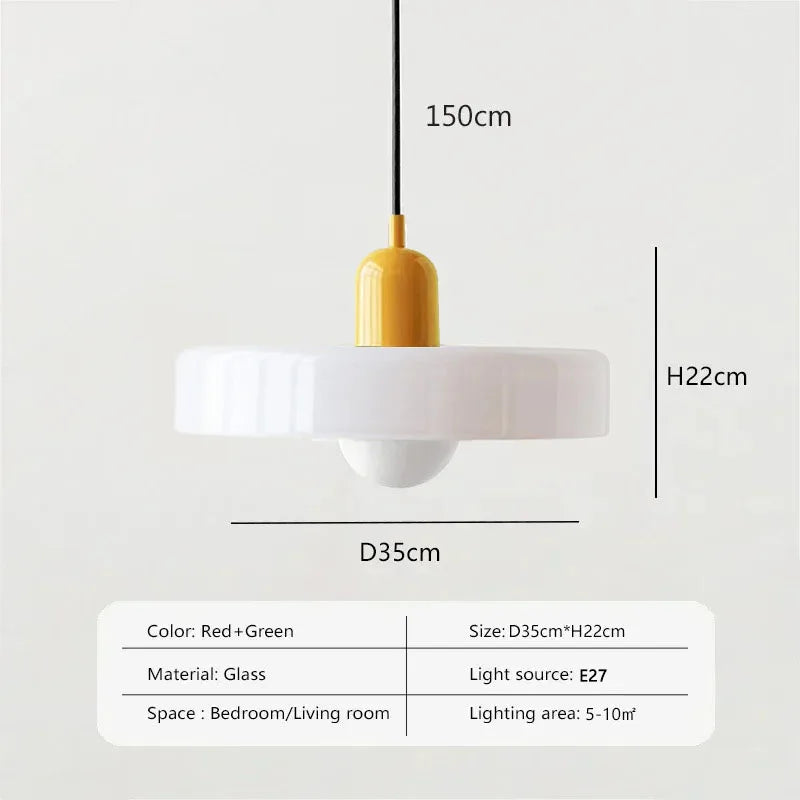 35cm Nordic Retro Glass Pendant Lamps Indoor E27 LED Chandelier Living Room Dining Room Bedroom Kitchen Decorative lights Large