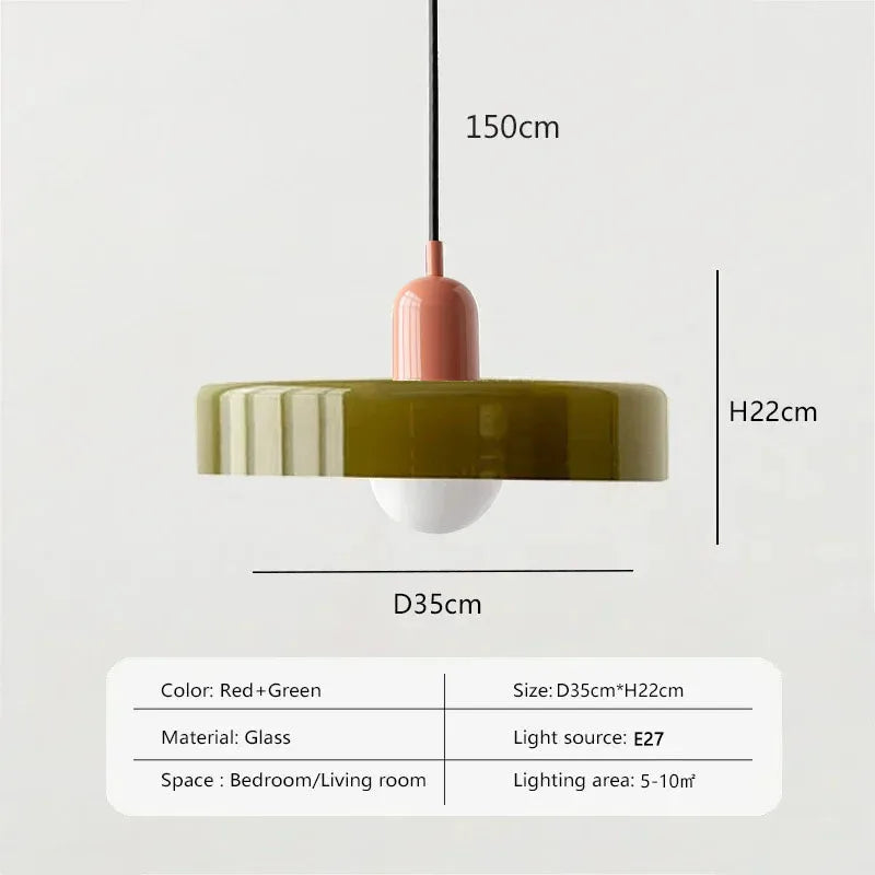 35cm Nordic Retro Glass Pendant Lamps Indoor E27 LED Chandelier Living Room Dining Room Bedroom Kitchen Decorative lights Large