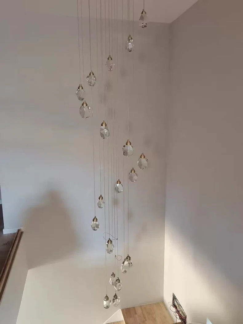 Modern home decoration crystal chandelier, stair Pendant lamp, living room Pendant lights, interior lighting