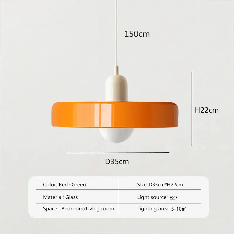 35cm Nordic Retro Glass Pendant Lamps Indoor E27 LED Chandelier Living Room Dining Room Bedroom Kitchen Decorative lights Large