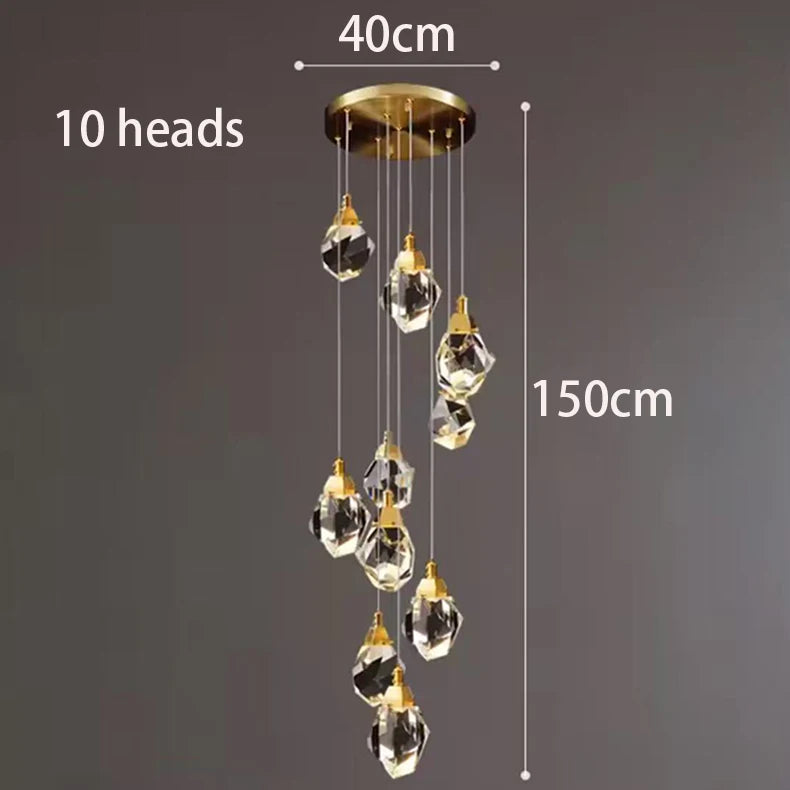 Modern home decoration crystal chandelier, stair Pendant lamp, living room Pendant lights, interior lighting