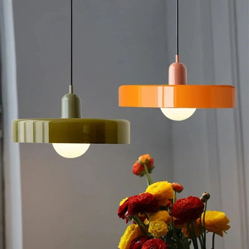 35cm Nordic Retro Glass Pendant Lamps Indoor E27 LED Chandelier Living Room Dining Room Bedroom Kitchen Decorative lights Large