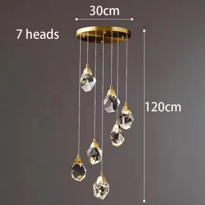 Modern home decoration crystal chandelier, stair Pendant lamp, living room Pendant lights, interior lighting