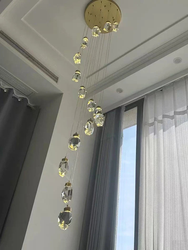 Modern home decoration crystal chandelier, stair Pendant lamp, living room Pendant lights, interior lighting