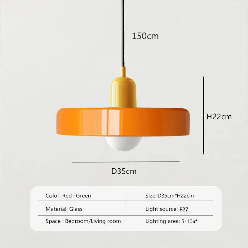 35cm Nordic Retro Glass Pendant Lamps Indoor E27 LED Chandelier Living Room Dining Room Bedroom Kitchen Decorative lights Large