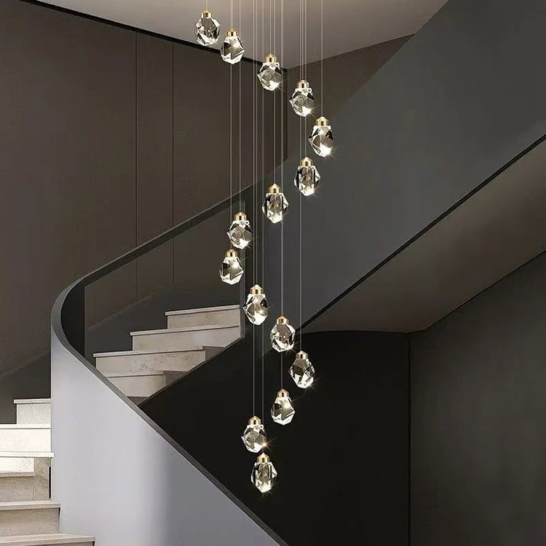 Modern home decoration crystal chandelier, stair Pendant lamp, living room Pendant lights, interior lighting