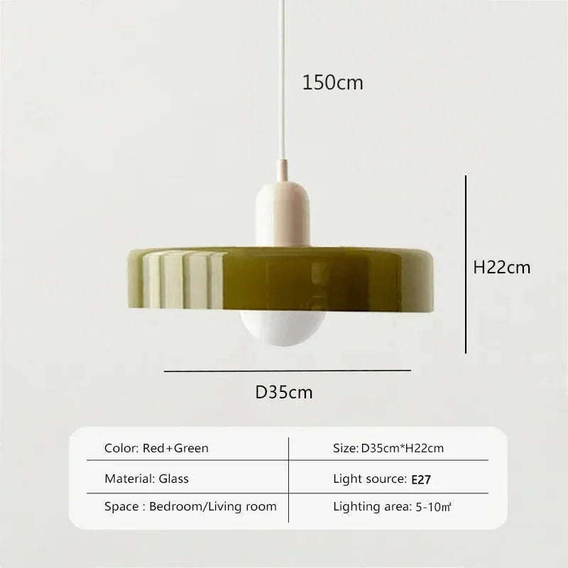 35cm Nordic Retro Glass Pendant Lamps Indoor E27 LED Chandelier Living Room Dining Room Bedroom Kitchen Decorative lights Large