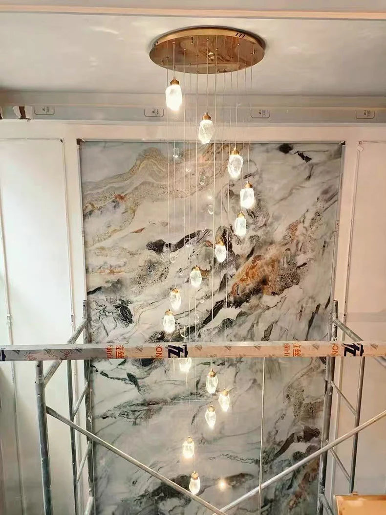 Modern home decoration crystal chandelier, stair Pendant lamp, living room Pendant lights, interior lighting