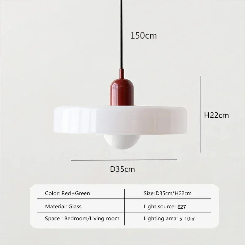 35cm Nordic Retro Glass Pendant Lamps Indoor E27 LED Chandelier Living Room Dining Room Bedroom Kitchen Decorative lights Large