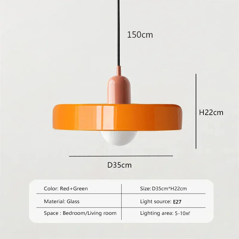 35cm Nordic Retro Glass Pendant Lamps Indoor E27 LED Chandelier Living Room Dining Room Bedroom Kitchen Decorative lights Large